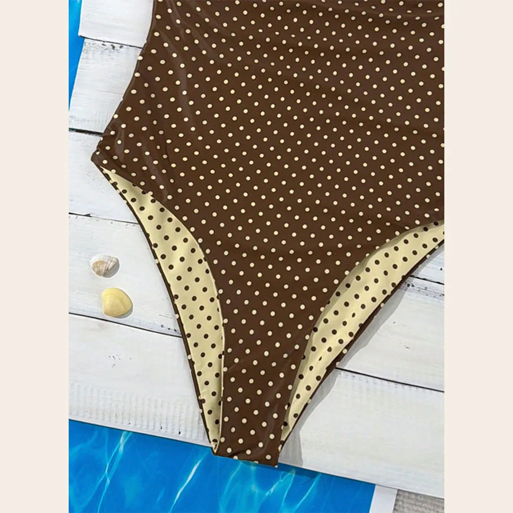 Halter Swimsuit with Polka Dot Pattern for Beach Hot Springs Pool RFD-s12046 Designed for Swimming Water Sports