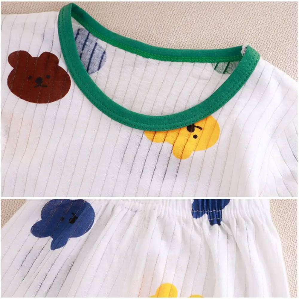 New Cotton Children's Home Clothes Set Two Pieces Set Three-quarter Sleeve Casual Home Outfit Pullover Sleepwear Daily Outfit