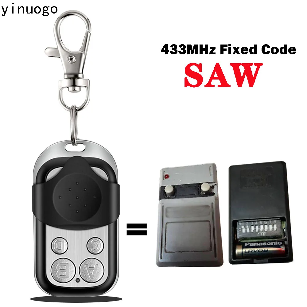 SAW Garage Remote Control 433.92MHz Fixed Code With Battery And Manual