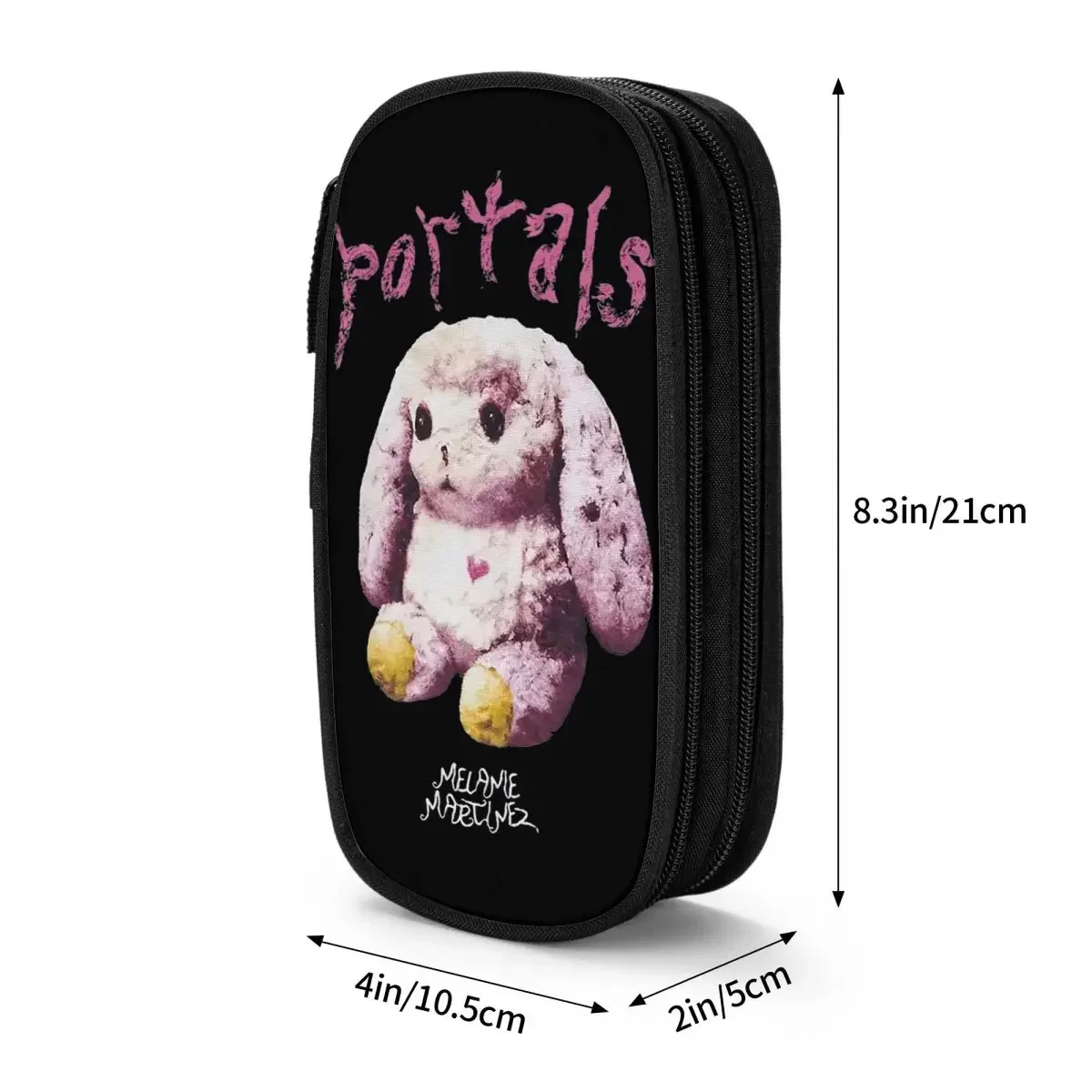 Pink Bunny Melanies Martinez Portals Pencil Cases Pencil Pouch Pen Holder Kids Large Storage Bags Office Gift Stationery