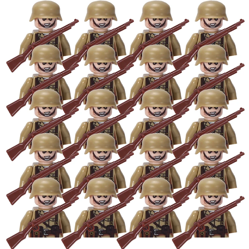 20 pezzi Ww2 esercito militare britannico tedesco Us UK Cina soldato francese sovietico minifigure giocattoli per bambini blocchi di costruzione regalo ragazzi ragazze