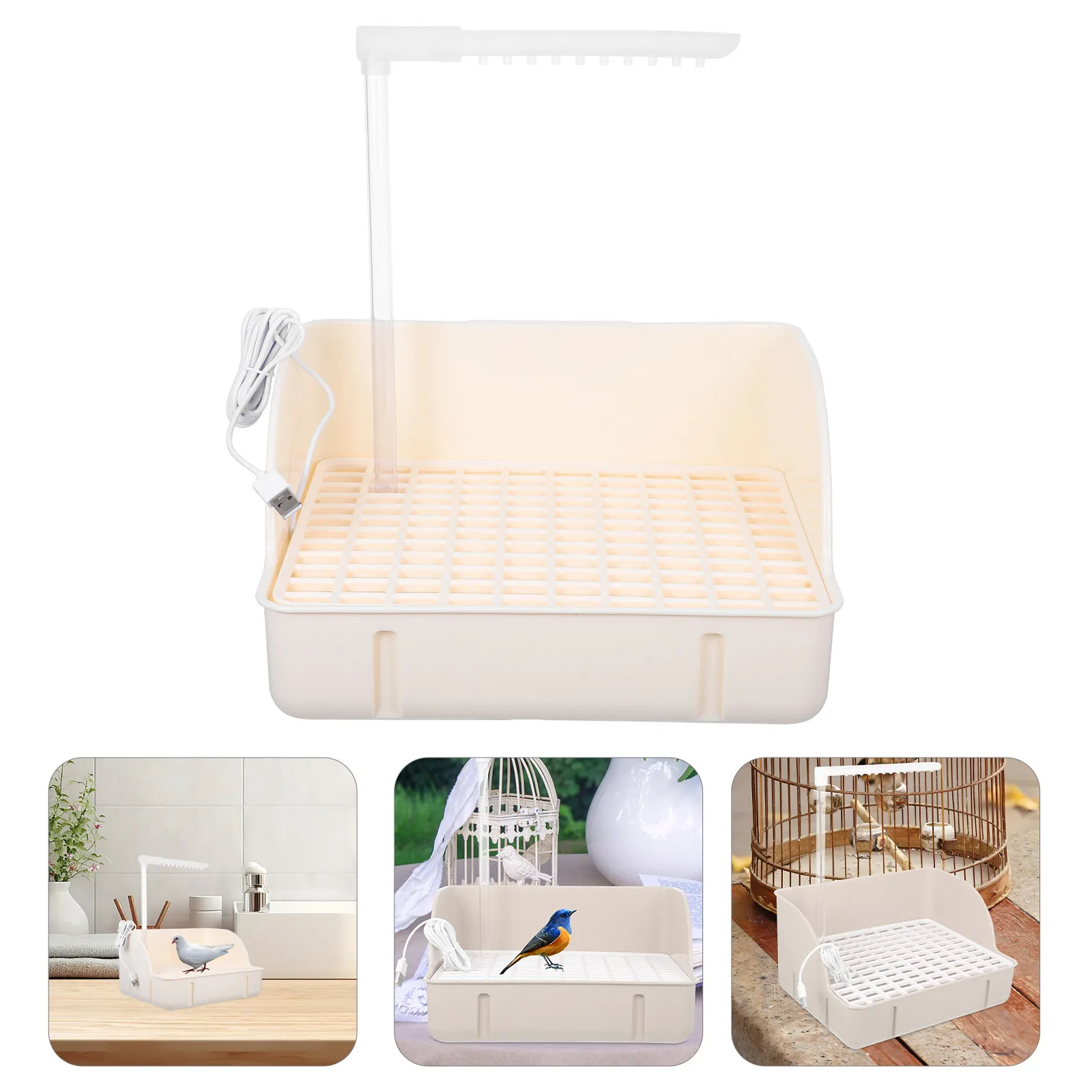 Baño Automático para Pájaros con Grifo Circulante, Diseño Compacto, Fácil de Limpiar, Piscina para Bañar Mascotas, para Loros, Periquitos y Aves Pequeñas, para Exteriores