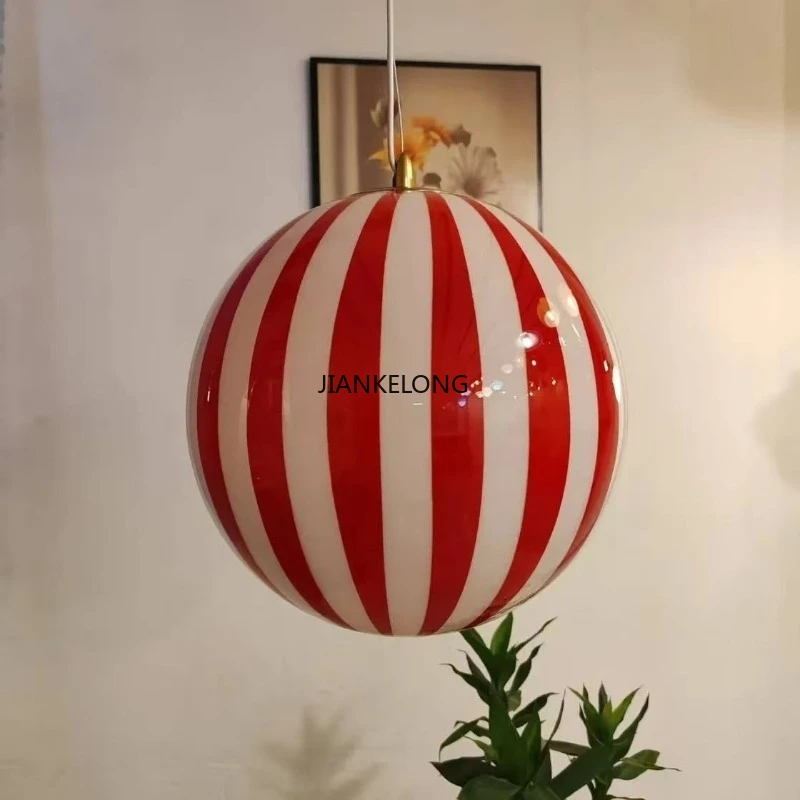 Modern Lollipop Ball Chandelier Kids Room Glass Pendant Light for Bedroom Living Room Home Shop Decor Art LED Round Pendant Lamp