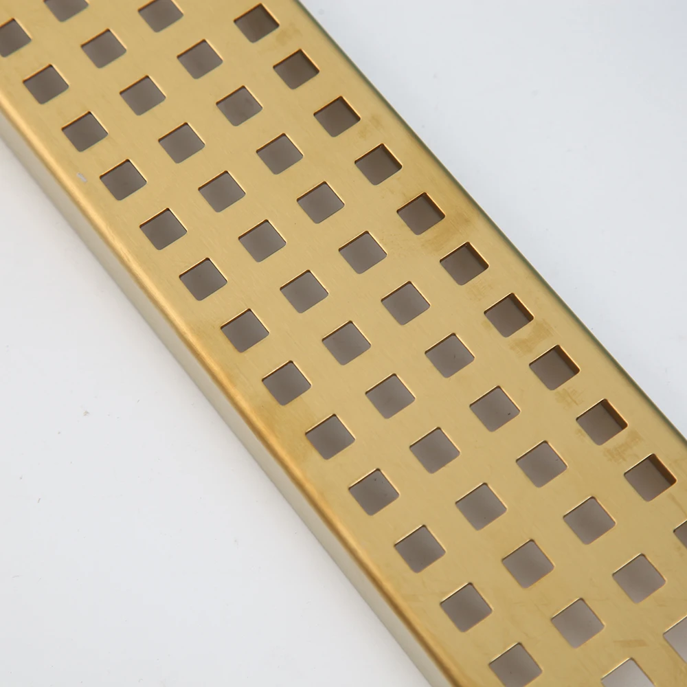 Imagem -06 - Monited Ouro Chapeado Banheiro Drenos Retângulo tipo 304 Banheiro Linear Chuveiro Dreno de Assoalho Srainer 700 mm x 65 mm Aço Inoxidável