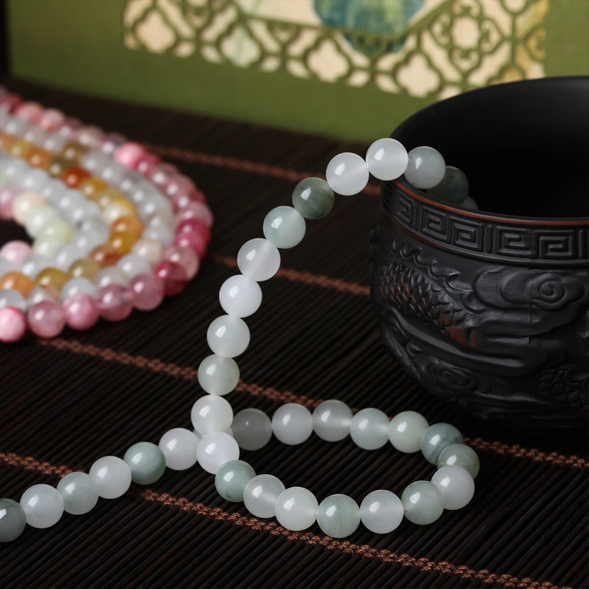 Natursteinperlen, Südlicher Jade-Aventurin, runde lose Edelsteinperlen für Schmuckherstellung, DIY-Zubehör, Armbandzubehör, 15" – Detail 7