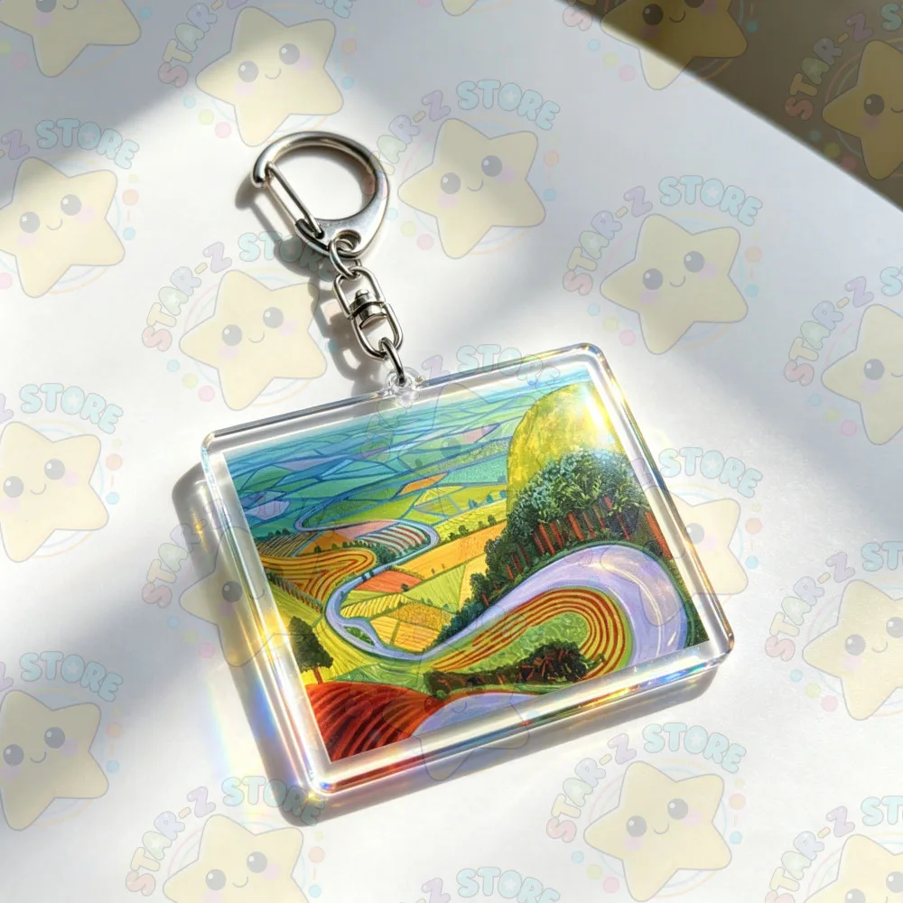 David Hockney ART Keychain Accessories Bag Anime Keyrings Jewelry Manga Fans Gifts