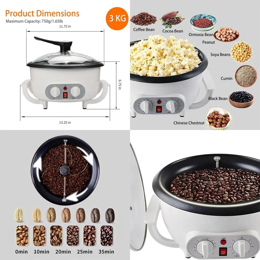 

Домашняя электрическая машина для обжарки кофейных зерен - 110 В с таймером для обжарки арахисовых зерен