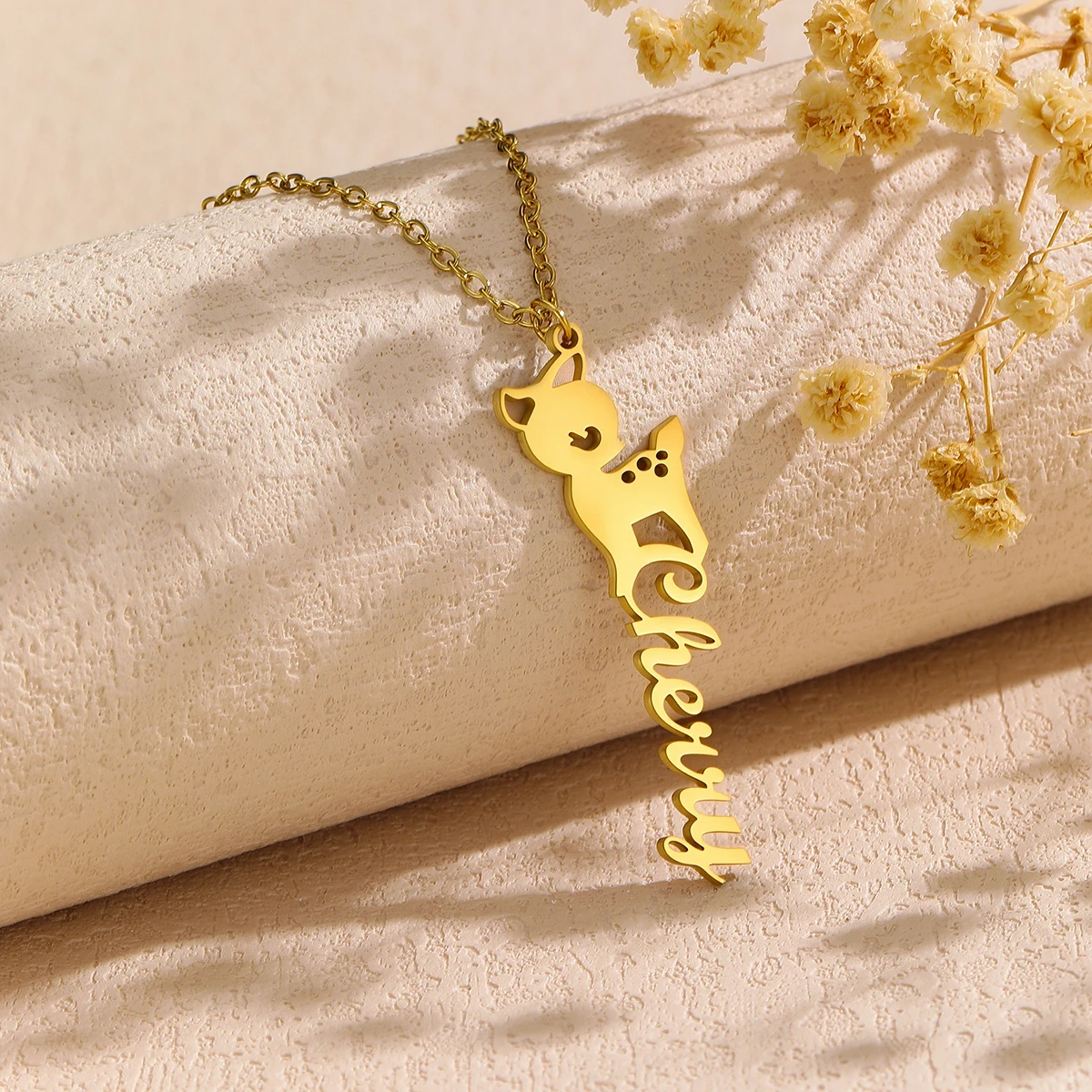 

Personalized Custom Name Necklace With Animal For Women Stainless Steel Handmade Nameplate Choker Chain Jewelry Gift