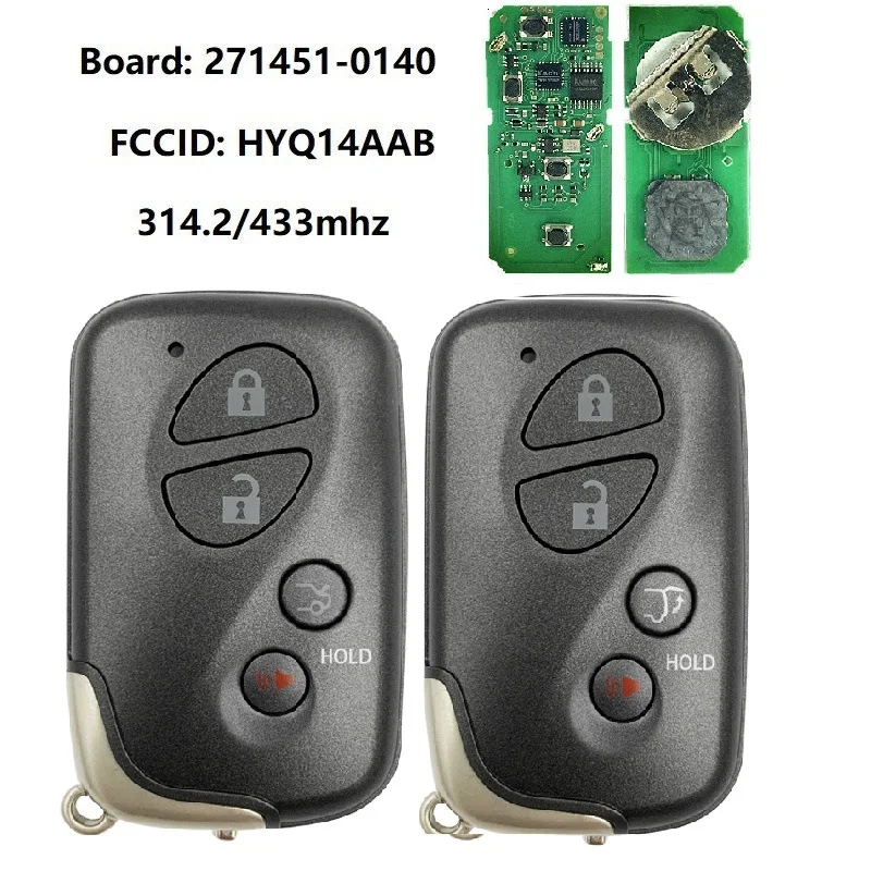 

271451-0140 Smart Remote Fob for Lexus ES350 IS250 IS350 GS300 GS350 LS460 LS600h LX570 4D Chip 314.3/434MHz Proximity Car Key