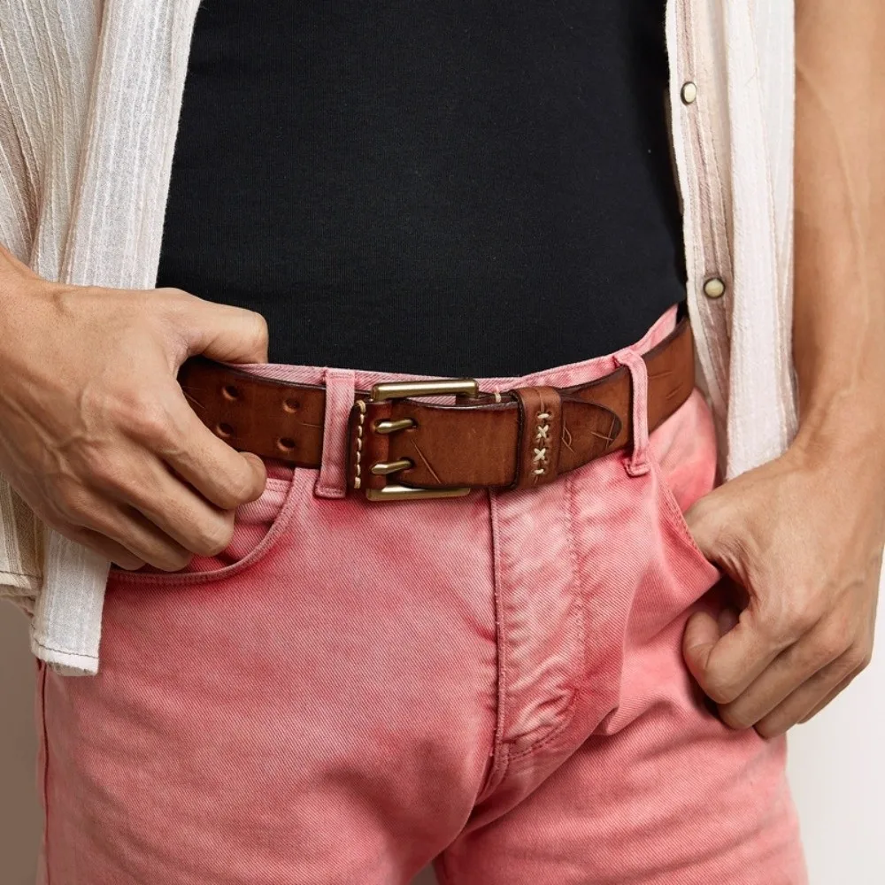4mm-thick-cowhide-belt-solid-brass-38cm-wide-double-pin-girdle-double-slotted-rugged-edge-handcrafted-waistpiece