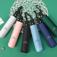 Mini 8 Ribs Automatic Umbrella Anti UV Folding Parasol Umbrella Windproof Automatic Open And Close Travel Umbrella Unisex