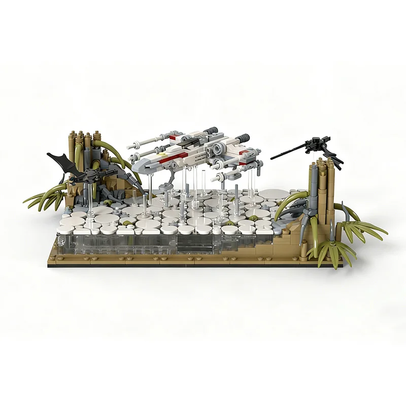 Set di 1221 Pezzi per Diorama Spaziale Personalizzato: Concept "La Forza" MOC, Blocchi da Costruzione Modulari Personalizzabili, Giocattolo Fai-da-Te, Regalo di Compleanno
