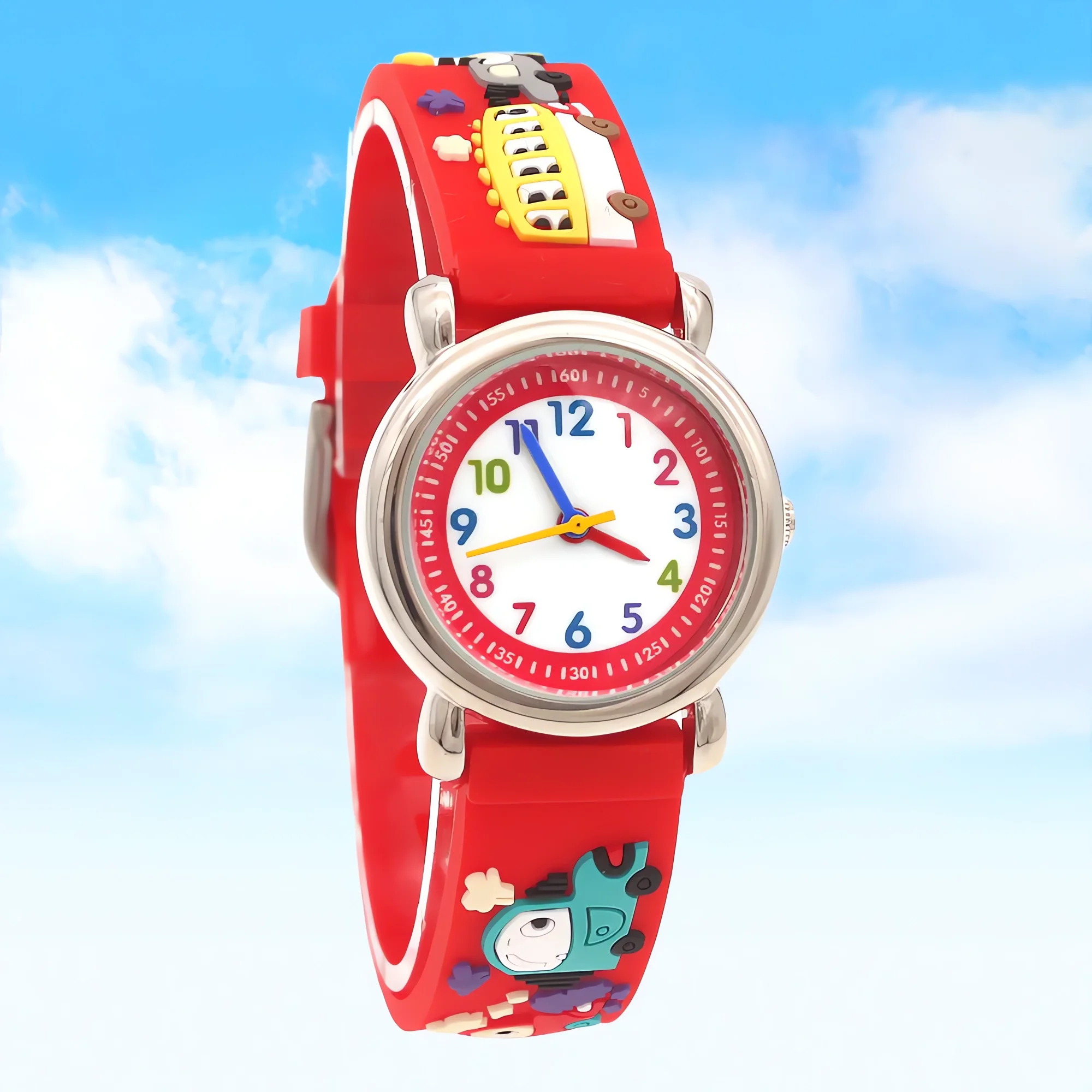 

Educational Cute Kids Quartz Watch with Silicone Strap - Wristwatch for Boys And Girls Time-Telling Clock Gift for Students