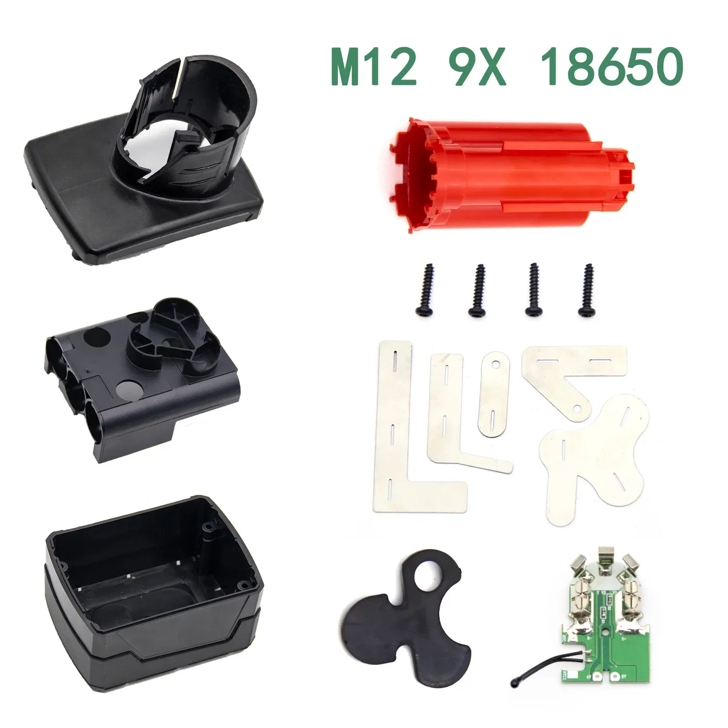 New 9 X 18650  Li-ion Battery Plastic Case PCB Protection Circuit Board For Milwaukee 12V 9.0Ah 48-11-2411 Box Housing Shell