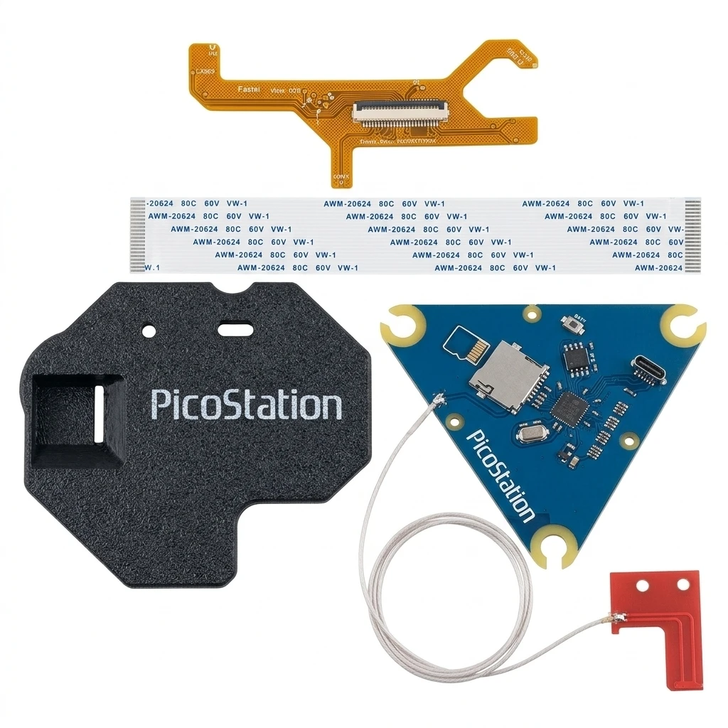 PicoStation PS1 ODE Kit (RP2040) Optical Drive Emulator for PU-18 Motherboard - QSB Flex Cable & 3D Mount Included