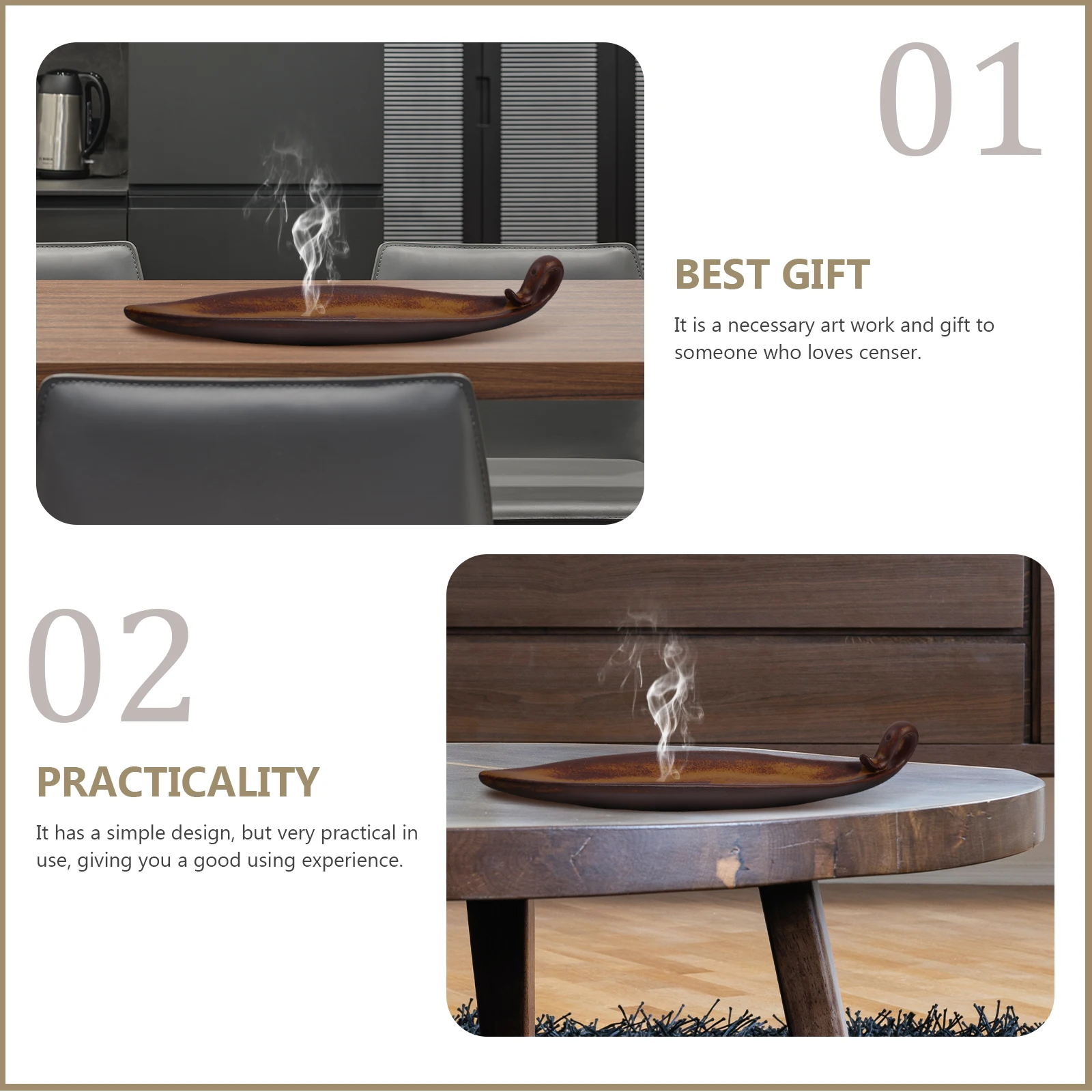 

1pc Ceramic Incense Burner Stick Holder Home Office Decor Aromatherapy Air Purifying Stress Relief Sleep Aid Gift Ornament Sauna