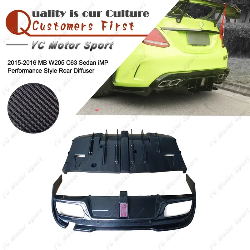 Car Accessories Carbon Fiber iMP Performance Rear Lip with Underboard Diffuser Fit For 2015-2021 MB W205 C63 Sedan Rear Lip Kit