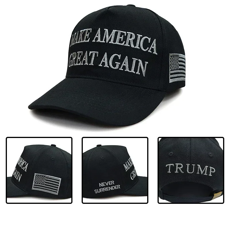 Dark MAGA Hat,Black MAGA Hat Trump Hats Never Surrender All Black 45/47th USA Embroidered,Adjustable Musk's Baseball Cap