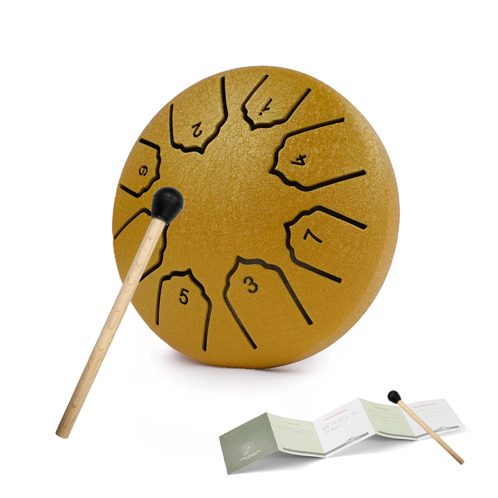 Mini-Zungentrommel aus Stahl, 10,2 cm, 8 Noten, Regentrommel für draußen, Zungentrommel aus Stahl, Regenglockenspiel, Musikinstrumente für Erwachsene und Kinder – Detail 13