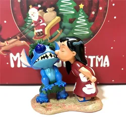 Kawaii Disney Lilo Kiss Stitch Figures Beach Series Cartoon Anime Action Figuras Toys Stitch Model Dolls Ornaments Children Gift