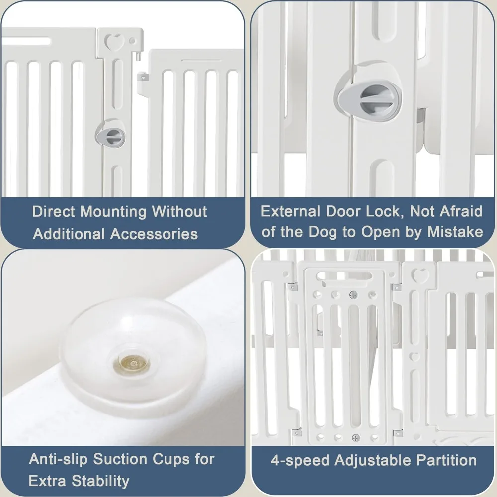 روضة كلب قابلة للتعديل بنفسك مع أبواب كبيرة وصغيرة، تكوين 16 لوحة، سياج عالي 25.5 للحيوانات الأليفة، سطح غير قابل للانزلاق، متعدد الاستخدامات #3
