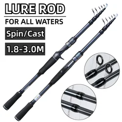 6/7 Sections Hard Carbon Lure Fishing Rod 1.8-3.0m Telescopic Travel Shore Casting Pole M Action for Bass Pike Fishing Tackle