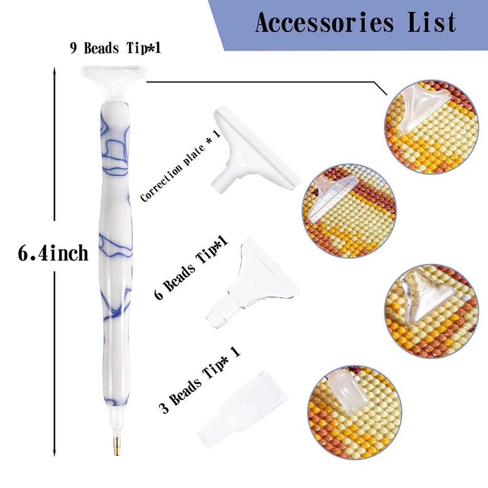 5D Diamond Painting Tools High Quality Handmade Resin Point Drills Pen DIY Craft Cross Stitch Embroidery Tools Accessories