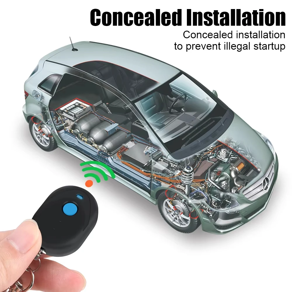 Car Anti Theft Device Remote Control Kill Switch Engine Stop System Fuel Cut Off Circuit Relay Protection Vehicle Security Alarm