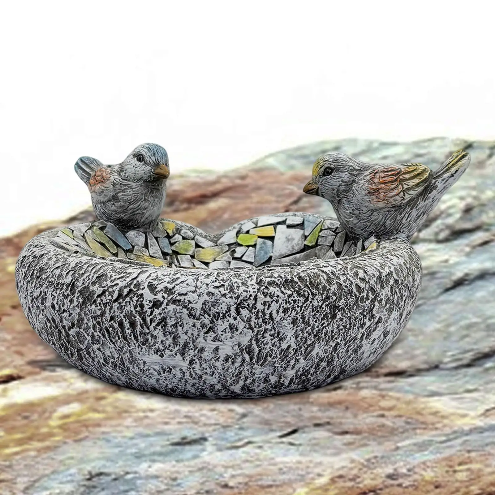 

Уличная кормушка для птиц из смолы, скульптура-купальня для птиц, всепогодная садовая статуэтка-чаша для двора, патио, внутреннего двора