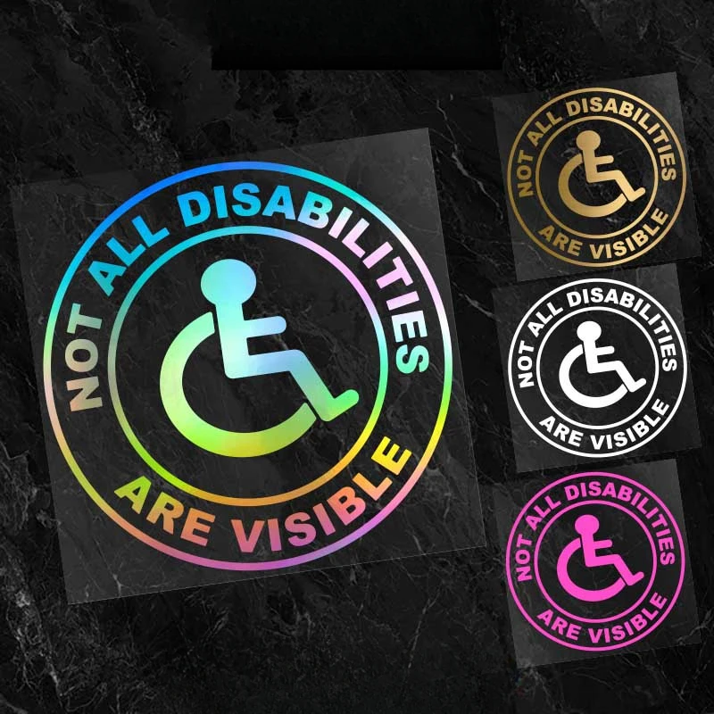 1pc Not All Disabilities Are Visible Car Stickers for Auto Door Windows Moto Body Styling Decoration Waterproof Vinyl Decals