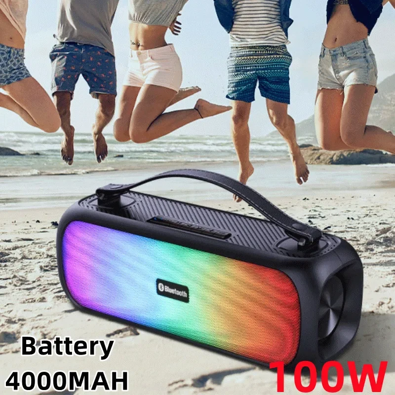 100W Caixa De Som Bluetooth Speaker Portable Outdoor Wireless 5.3 TWS Interconnection Hifi 3D Super Bass Sound Box Soundbar