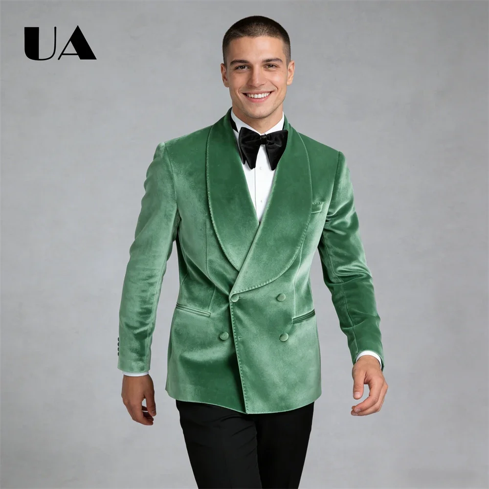 

Мужской пиджак ULBYANRY класса люкс, двубортный блейзер больших размеров, свадебный пиджак, размеры XXS-7XL, индивидуальный пошив