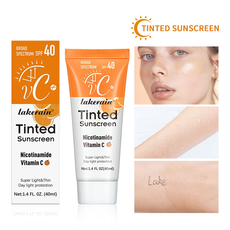 Tinted Sunscreen Vitamin C With SPF 40 Hydrating Mineral Sunscreen With Zinc Oxide & Titanium UV Protectio Dioxide Healthy Glow