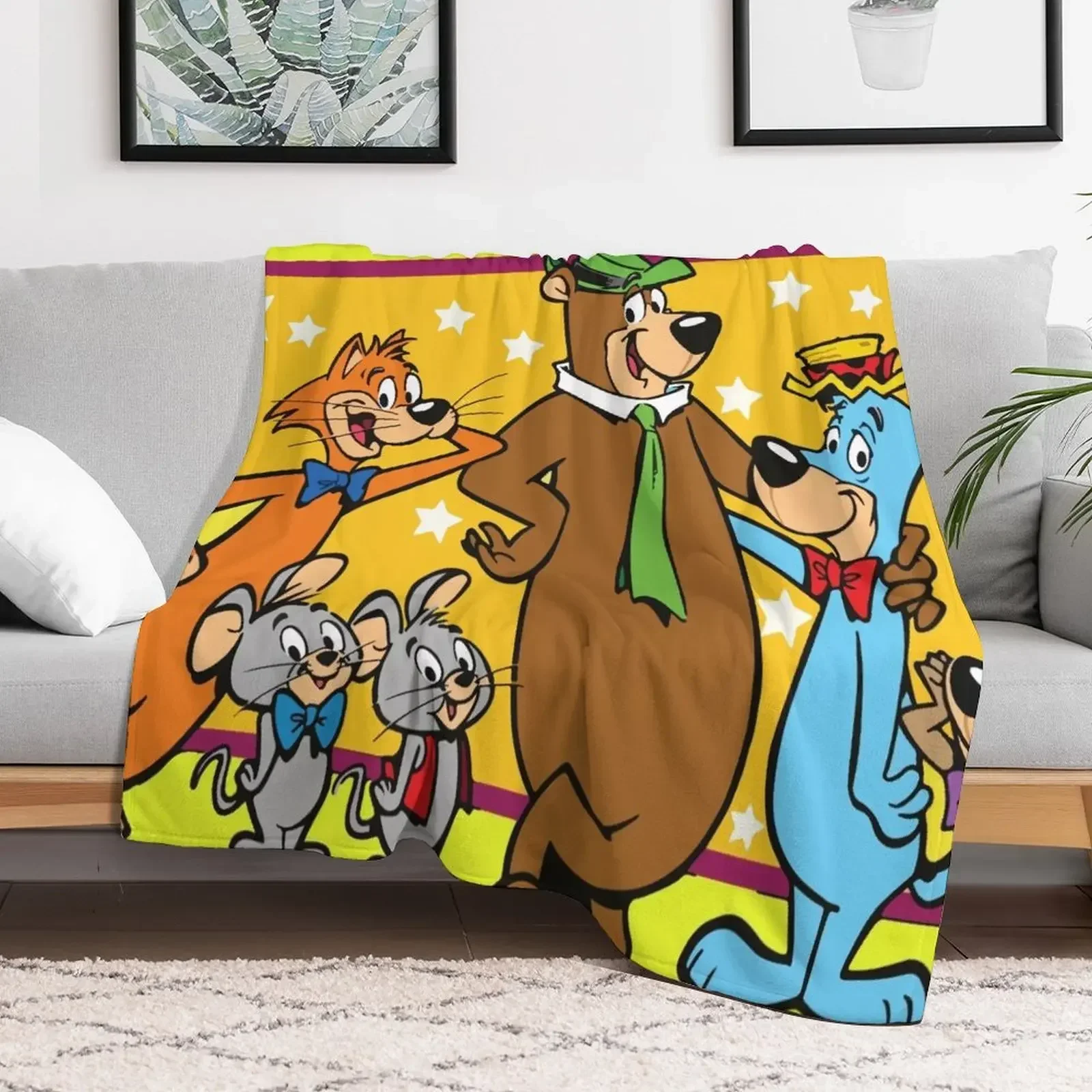 

huckleberry hound and friends Throw Blanket Decorative Sofas Picnic Blankets For Bed For Decorative Sofa Blankets
