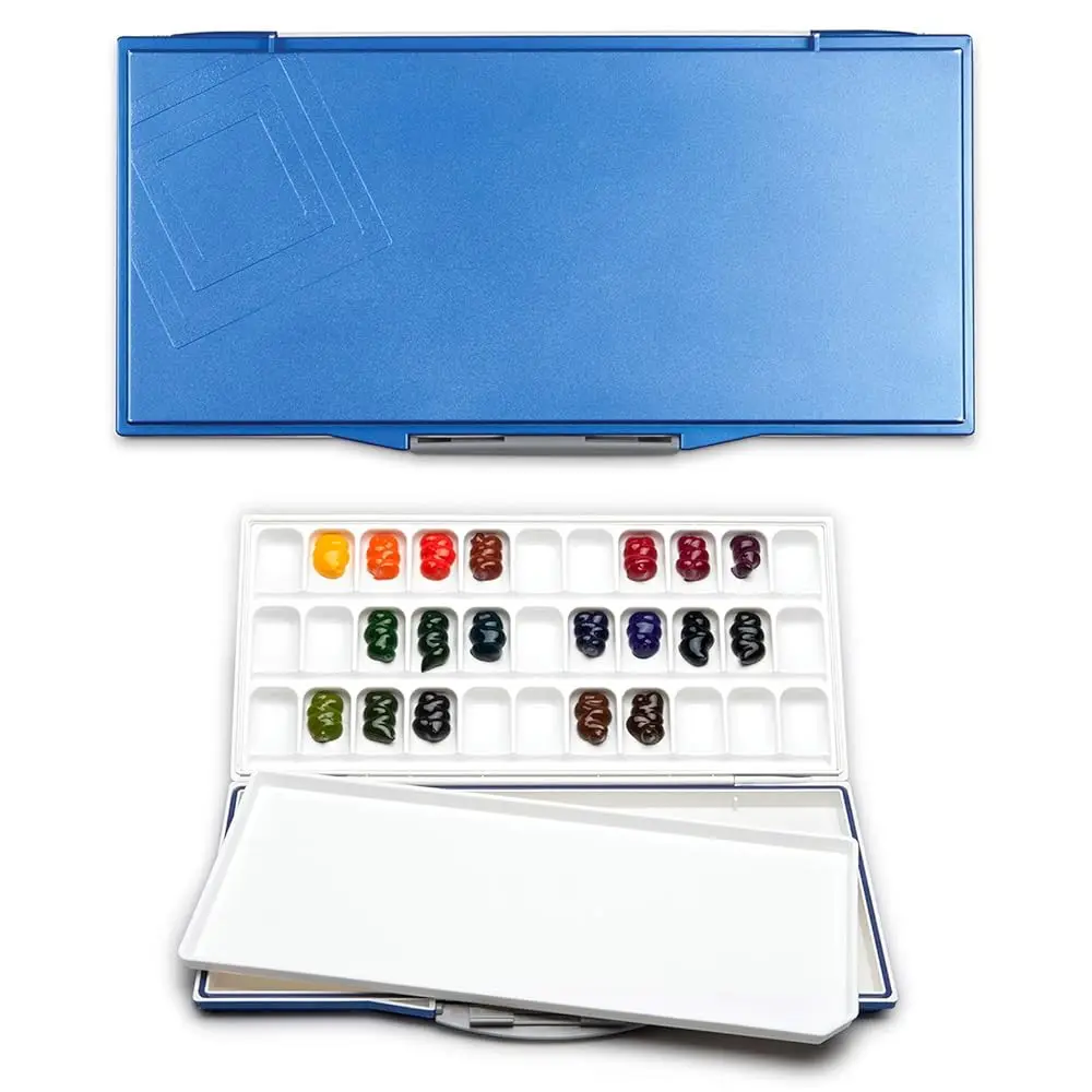 Paleta Fusion de 33 Compartimentos Herméticos/Anti-Fugas para Pinturas de Acuarela