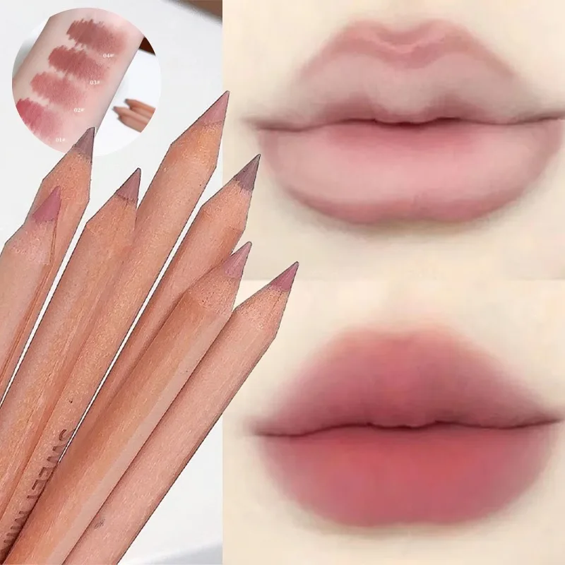 Nude Lip Liner Pencil Smooth Outline Lip Shape Waterproof Long-Lasting Matte Natural Lipstick Non-stick Cup Lips Contour Makeup