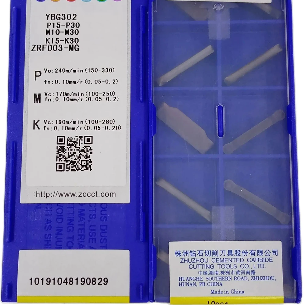 

ZRFD03-MG ZCC YBG202 YBG302 YBG205 YB9320 Turning tools insert for processing steel，stainless steel and cast iron 10pcs/box