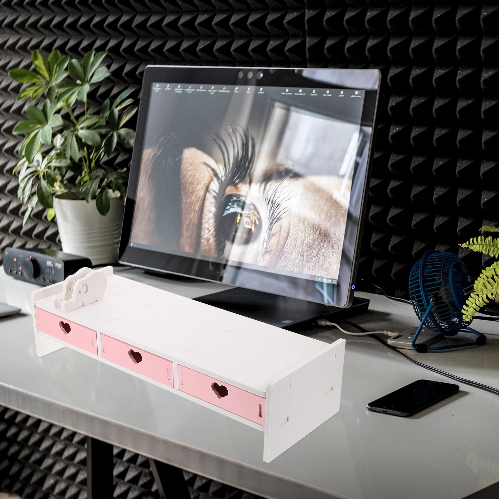 

Monitor Stand Drawer for Laptop Desk ganizer WPC PVC Computer Screen Computer Monitor Rack Keyboard Storage Desktop Tool