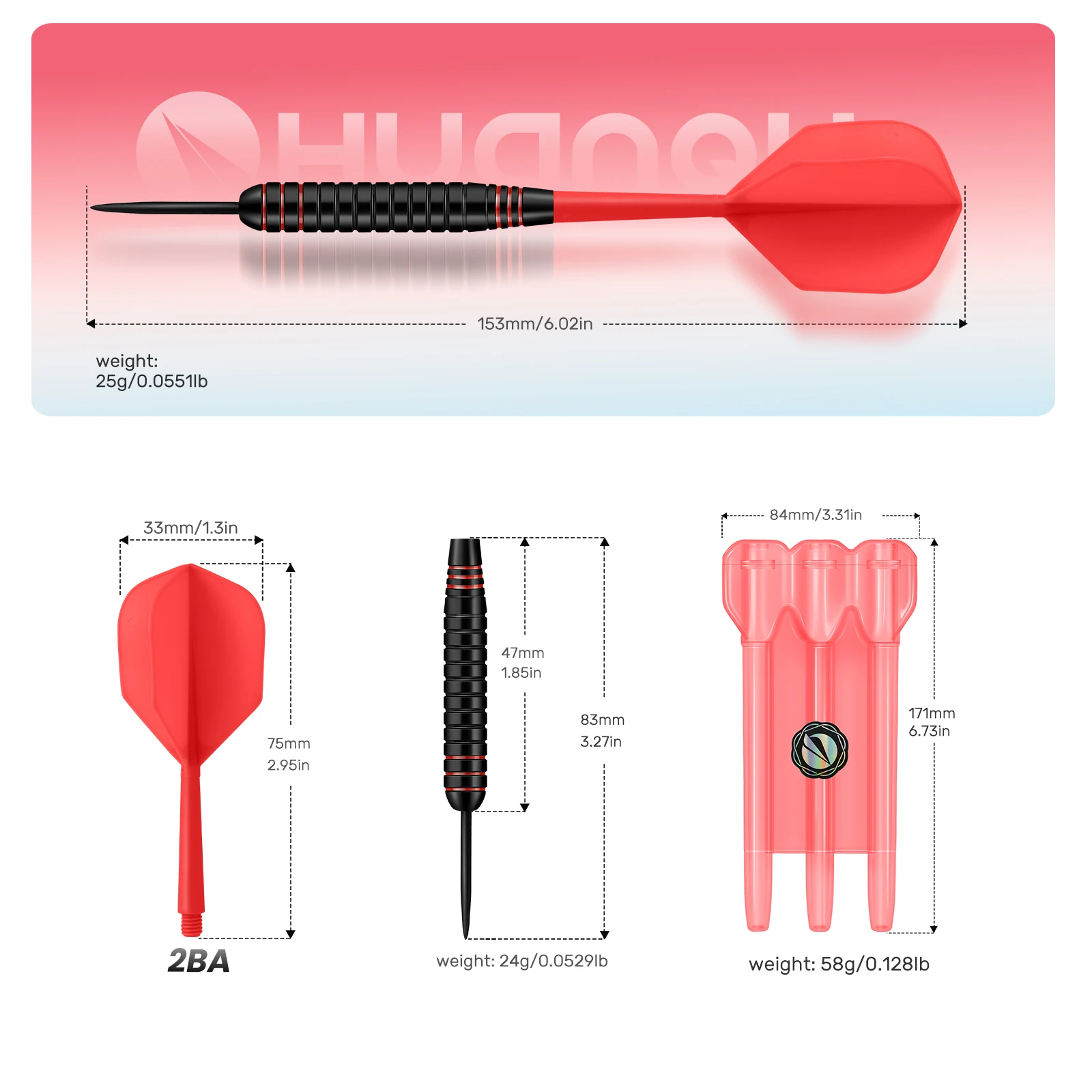 Huanqu Brass Dart Set, Needle-Type Darts, Includes Portable Case, Comes with Spare Dart Shafts and Dart Flights, Suitable for Professional Training and Recreational Games, Perfect Christmas and Easter Gift