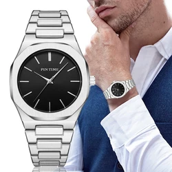 Men Casual Dress Watch Stainless Streel Urtra Thin Business Wristwatch Quartz Waterproof  Reloj Hombre Gift Clock