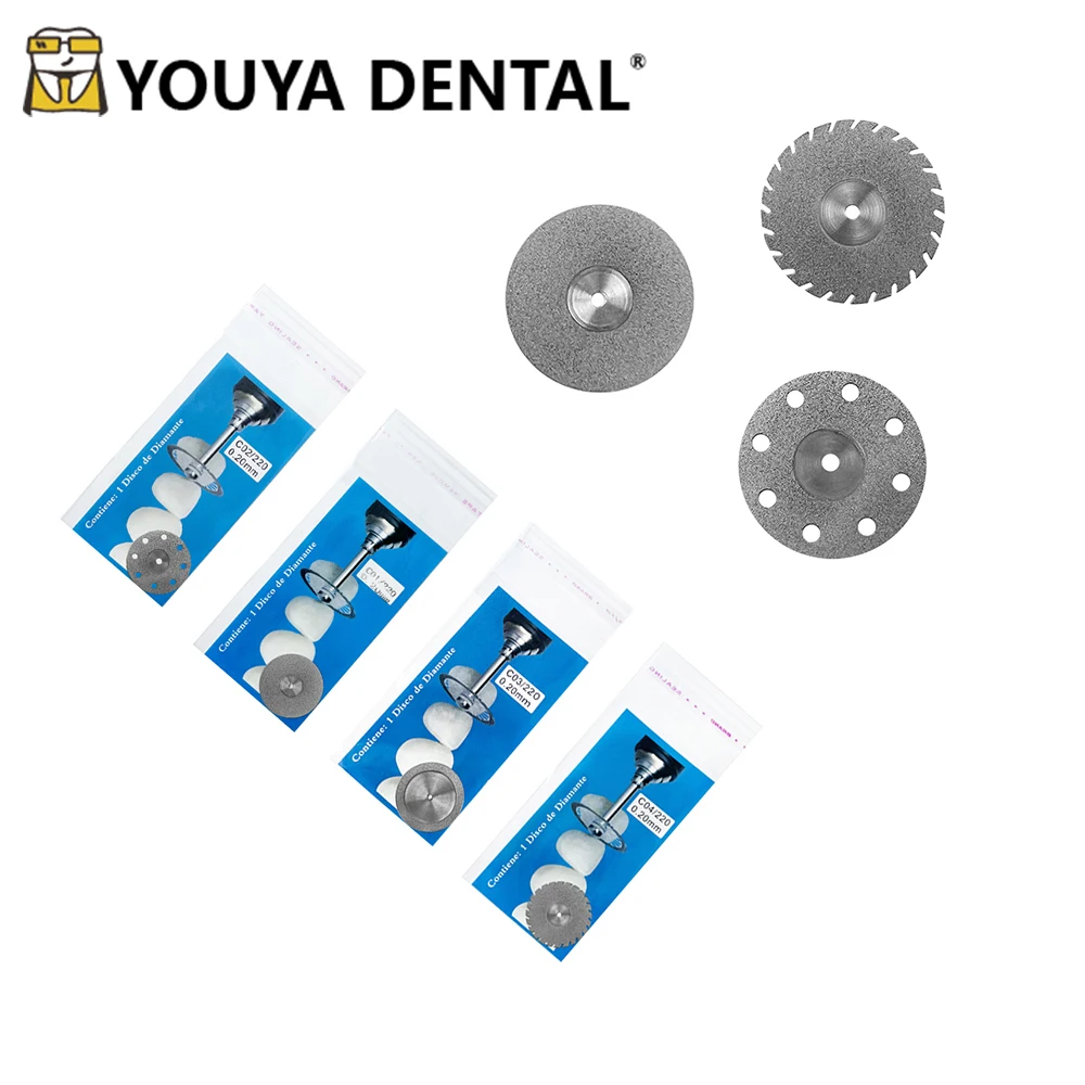 

5pcs Dental 0.20mm Ultra-thin Double Sided Sand Porcelain Diamond Cutting Disc Mandrel Diamond Dentistry Materials