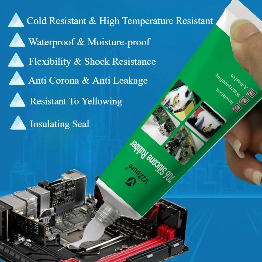 Silicone Industrial Adhesive 704 705 706 RTV Silicone Rubber Black White Transparent Electronic Component Sealing Glue