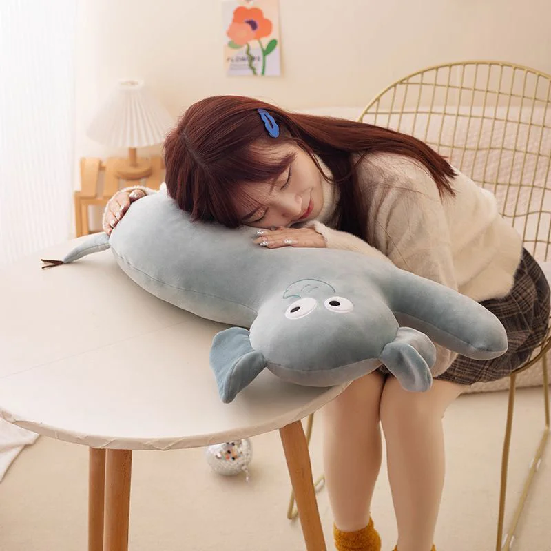 Милая длинная подушка с имитацией животного, странная плюшевая игрушка, офисный сон, мягкий орнамент