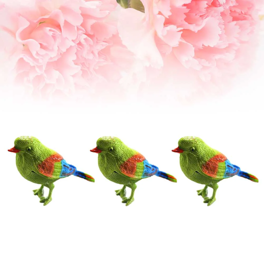 3 Pcs Voice Control Bird Toys Sound Activated Simulation Electronic Pets Chirping Movement Kids Educational Gifts Home Decor