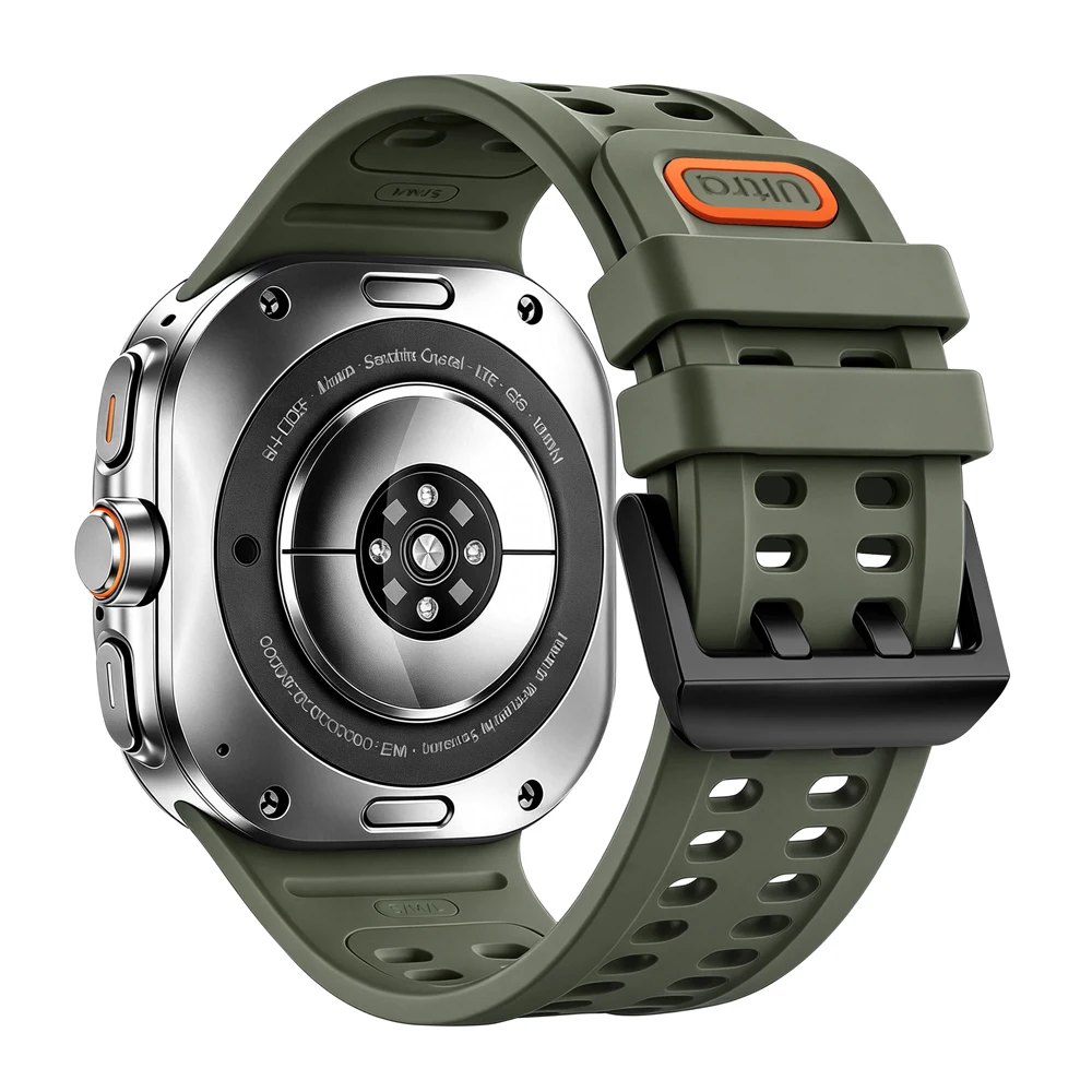 Original Marine Band für Samsung Galaxy Ultra 2 47mm Zubehör Silikon Sport Armband Correa Galaxy Watch Ultra 2025 Armbänder