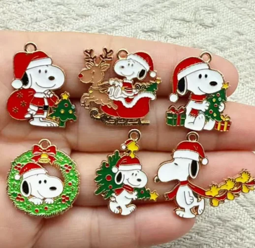 10 Pcs Alloy Cartoon Anime Christmas Charm Pendant For Jewelry DIY Bracelet Earrings Decorative Material Accessories
