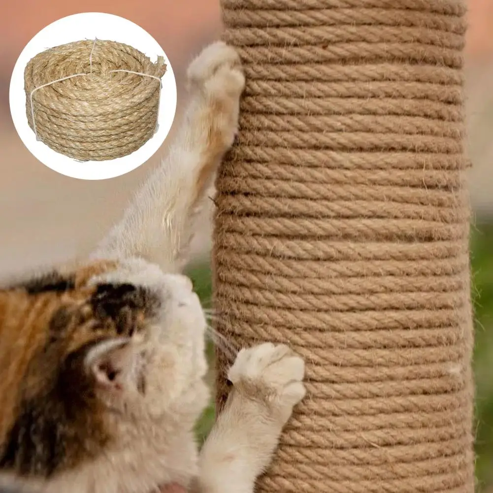 Cat Toys Natural Sisal Rope For Cat Scratching Post Versatile Heavy Duty Twine Easy-to-install Sisal Rope For Kit Cat Supplies