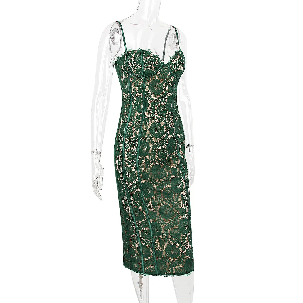 dress the population green lace aurora Green Lace Aurora Dress by Dress The Population