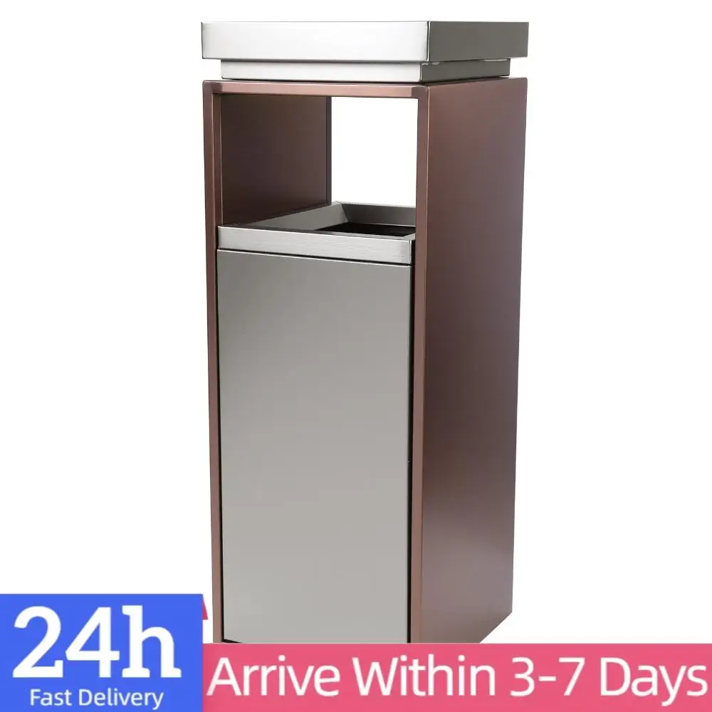 

Промышленный мусорный бак с крышкой и пепельницей, со съемным внутренним ведром, 29.53x11.02x11.02 дюйма, для парков, садов и общественных мест