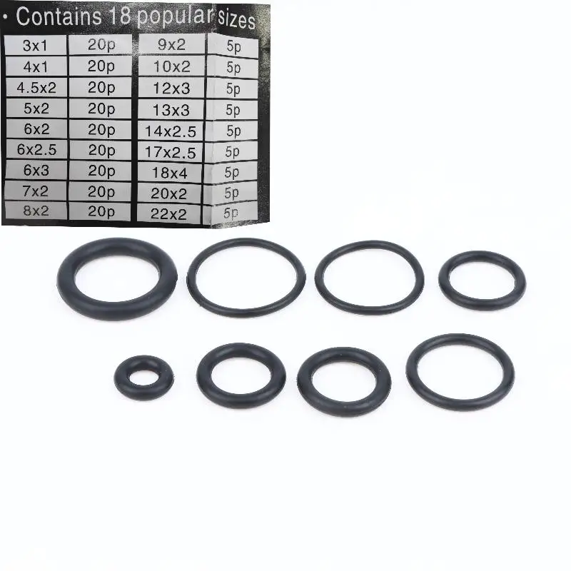 225Pcs O Ring Seal Kit Oil Water Resistant Durable Rubber Multi Sizes for Professional Mechanics Home Use